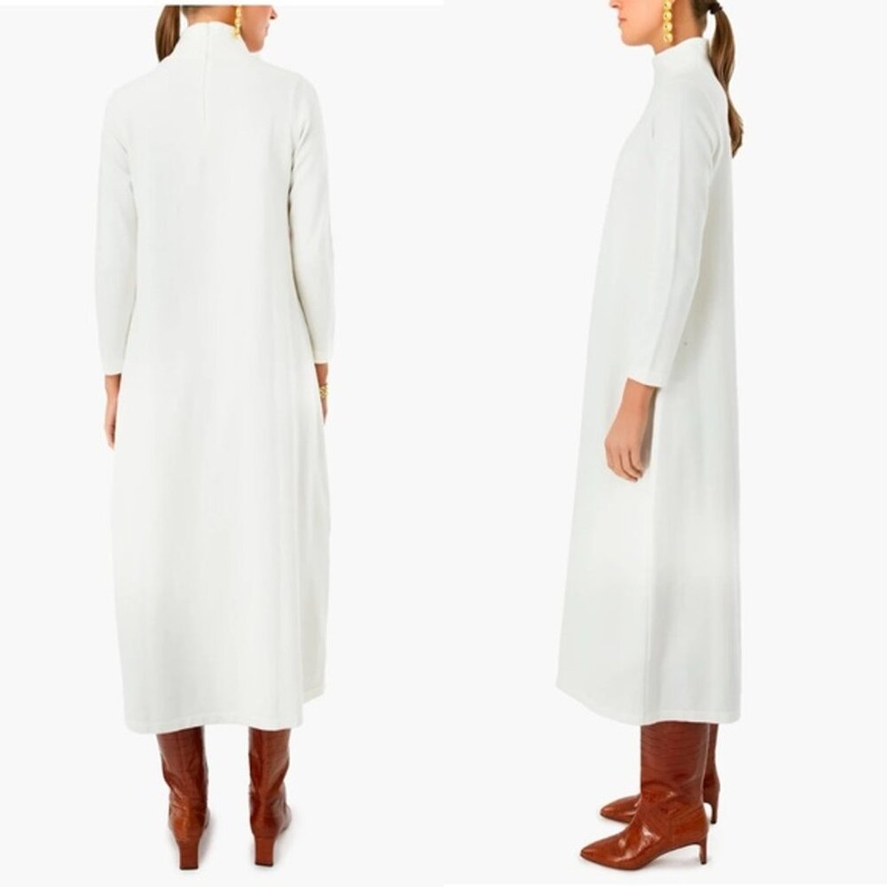 Tuckernuck Ivory Ellery Midi Dress M NWT Bridal Shower Modest Business Casual - Picture 3 of 11